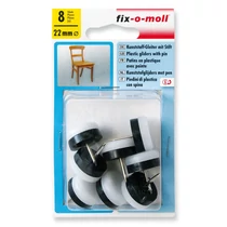 Szegezhető műanyag csúsztatófilc készlet, D-22 mm, 8 db